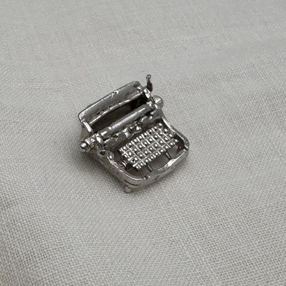 Vintage Sterling Silver 925 Typewriter Charm For Bracelet